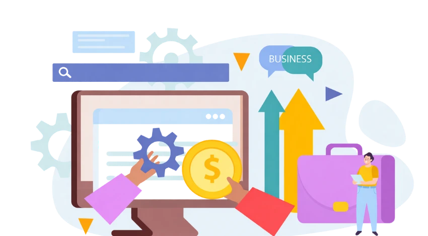 Visual guide illustrating steps to set up finance and compliance processes, including diagnostics and records review.