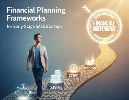 Financial planning frameworks for early-stage SaaS startups illustrating startup financial strategy and scalable growth path.