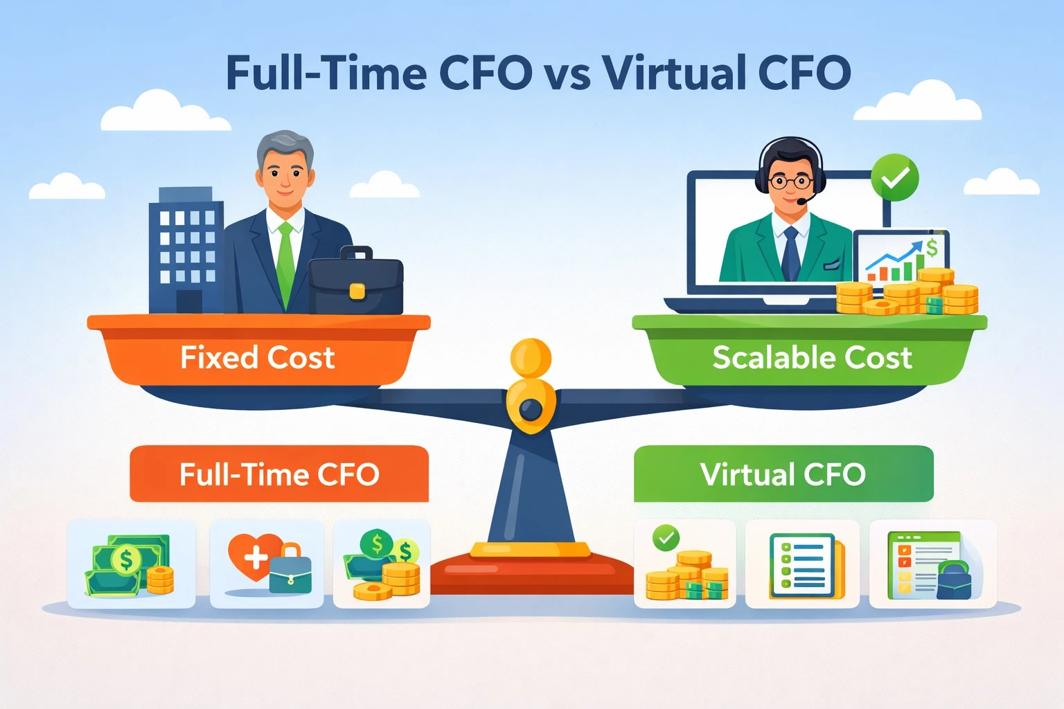 Role Comparison of Virtual CFO vs Full Time CFO
